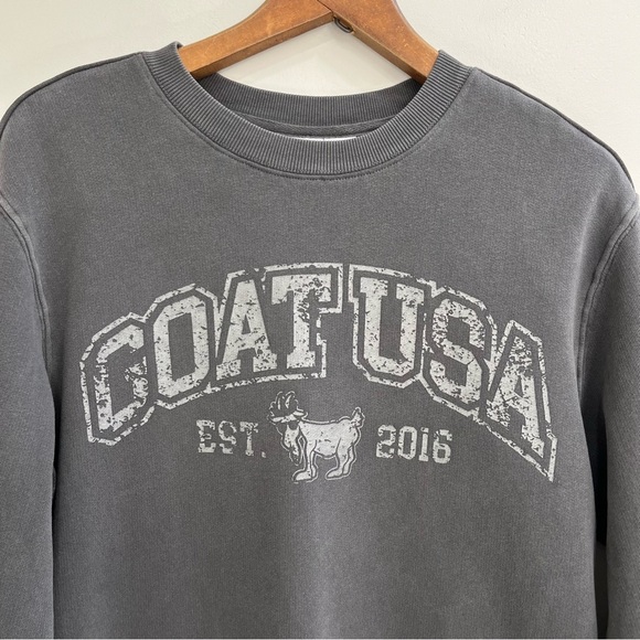 Goat USA Linden Sweatshirt gray cotton polyester Logo Medium - Picture 3 of 9